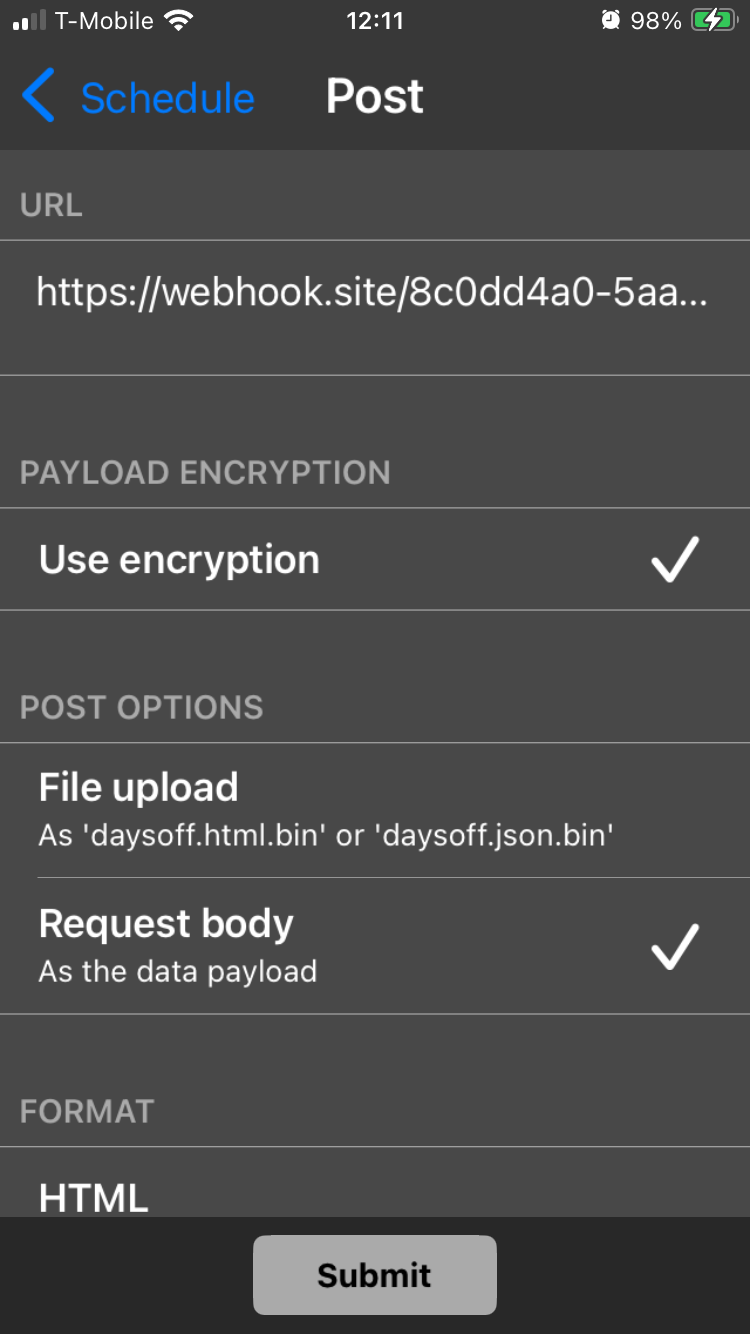 Post to URL